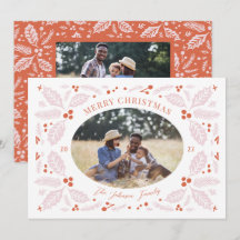 ヴィンテージ ホリー ベリー オーバル フォト | ブライト レッド ピンク