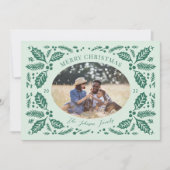 ヴィンテージ ホリー ベリー オーバル フォト | ミントグリーン シーズンカード (正面)