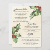 ヴィンテージ ホリー 追加情報カード 招待状 (正面)