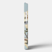 ヴィンテージ ホワイトクリーム色のつつじの花のモノグラム Case-Mate iPhoneケース (裏面 / 左)