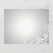 ヴィンテージ ホワイトレース ウェディング レセプション シルバー エンクロージャーカード (裏面)
