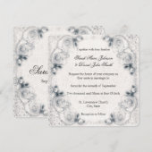 ヴィンテージ ホワイトローズ ウェディング 招待状 (正面/裏面)