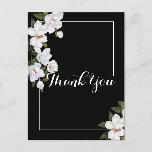 ヴィンテージ ホワイトローズ サンクス ポストカード (正面)