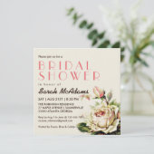 ヴィンテージ ホワイトローズ ブライダルシャワー 招待状 (スタンド正面)