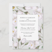 ヴィンテージ ホワイトローズ 招待状 (正面)