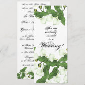 ヴィンテージ ホワイト カラー リリー 花 ウェディング 招待状 (正面/裏面)