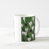 ヴィンテージ ホワイト クロッカス フラワーパターン ガーデン フラワー コーヒーマグカップ (正面右)