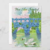 ヴィンテージ ホワイト スワン インビテーション (正面/裏面)