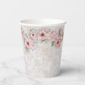 ヴィンテージ ホワイト ピオニー ブライダル シャワー ティーパーティー 紙コップ (裏面)