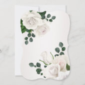 ヴィンテージ ホワイト ローズ ラグジュアリー 60歳の誕生日 招待状 (裏面)