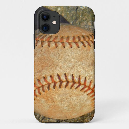 ヴィンテージ ホワイト 野球 赤いステッチ Case-Mate iPhoneケース (裏面)