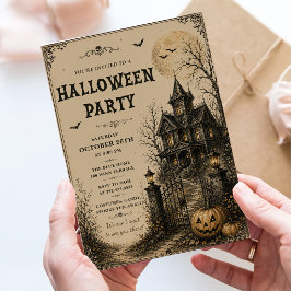ヴィンテージ・ホーンテッドハウス・ハロウィンパーティー 招待状