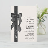 ヴィンテージ ボウ シーズ タイング ザ ノット ブライダル シャワー 招待状 (スタンド正面)