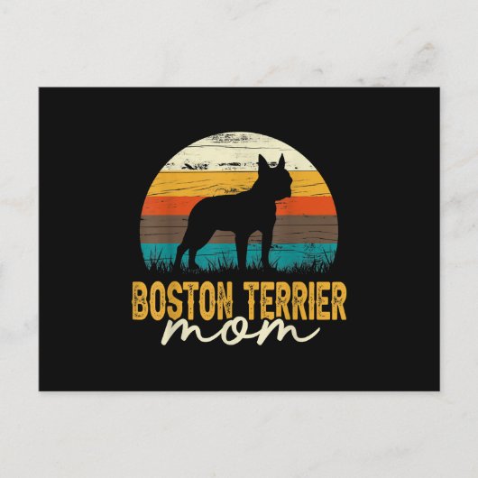 ヴィンテージ ボストンテリア ママ 犬好き 母の日 シーズンポストカード (正面)