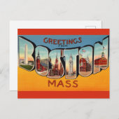ヴィンテージ ボストン グリーティング ポストカード (正面/裏面)