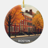 ヴィンテージ ボストン ブラウンストーン オータム セラミックオーナメント (裏面)