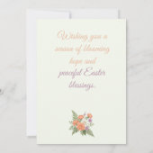 ヴィンテージ ボタニカル アプリコット フラワーのイースター インビテーション (裏面)