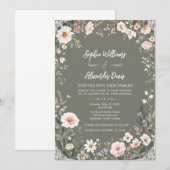 ヴィンテージ・ボタニカル・ウェディング 招待状 (正面/裏面)