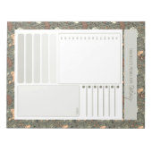 ヴィンテージ ボタニカル オリーブ デイリー プランナー やることリスト ノートパッド (正面)