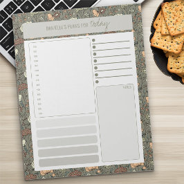 ヴィンテージ ボタニカル オリーブ デイリー プランナー やることリスト ノートパッド