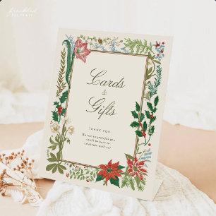 ヴィンテージ ボタニカル クリスマスカード&ギフト サイン