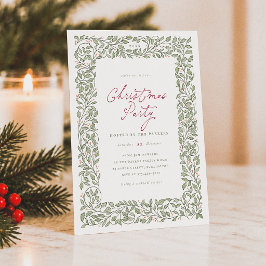 ヴィンテージ+ボタニカル+クリスマスパーティー 招待状