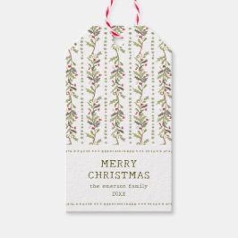 ヴィンテージ ボタニカル クリスマス ギフトタグ