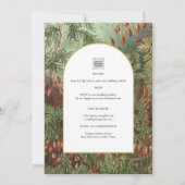 ヴィンテージ ボタニカル グリーン テラコッタ ウェディング 招待状 (裏面)