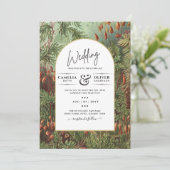 ヴィンテージ ボタニカル グリーン テラコッタ ウェディング 招待状 (スタンド正面)