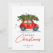 ヴィンテージ ボタニカル ツリー 水彩 クリスマス (正面)