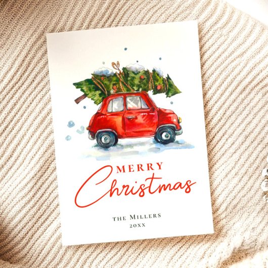 ヴィンテージ ボタニカル ツリー 水彩 クリスマス