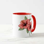 ヴィンテージ ボタニカル ハイビスカス コーヒー、紅茶 マグ (正面右)