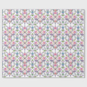 ヴィンテージ ボタニカル パステル パターン - レトロ フラワーパターン ラッピングペーパー (フラット)