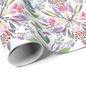ヴィンテージ ボタニカル パステル パターン - レトロ フラワーパターン ラッピングペーパー (ロールコーナー)