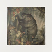 ヴィンテージ ボタニカル ヒポポタマス タペストリー (正面(横))