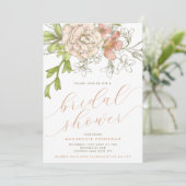 ヴィンテージ ボタニカル フラワーのブライダルシャワー 招待状 (スタンド正面)