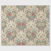 ヴィンテージ ボタニカル フラワーリング ラッピングペーパー (フラット)