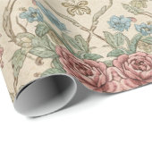 ヴィンテージ ボタニカル フラワーリング ラッピングペーパー (ロールコーナー)