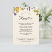 ヴィンテージ・ボタニカル・フラワー・ウェディング・レセプション情報 エンクロージャーカード (スタンド正面)