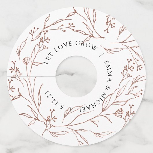 ヴィンテージ ボタニカル ブランチ ワイン グラス タグ (正面)