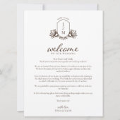 ヴィンテージ ボタニカル モノグラム ウェルカム/スケジュール 招待状 (正面)