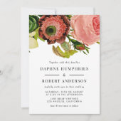 ヴィンテージ ボタニカル ロマンティック フラワーの結婚式 招待状 (正面)