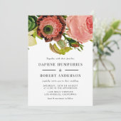 ヴィンテージ ボタニカル ロマンティック フラワーの結婚式 招待状 (スタンド正面)