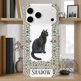 ヴィンテージ・ボタニカル・ヴィクトリア調 黒猫 愛好家 写真 ケース