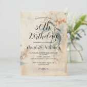ヴィンテージ ボタニカル 女性 50歳 誕生日 招待状 (スタンド正面)
