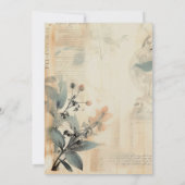 ヴィンテージ ボタニカル 女性 50歳 誕生日 招待状 (裏面)