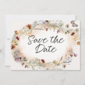 ヴィンテージ ボタニカル 小花 トレンドの Save The Date セーブザデート (正面)
