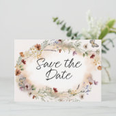 ヴィンテージ ボタニカル 小花 トレンドの Save The Date セーブザデート (スタンド正面)