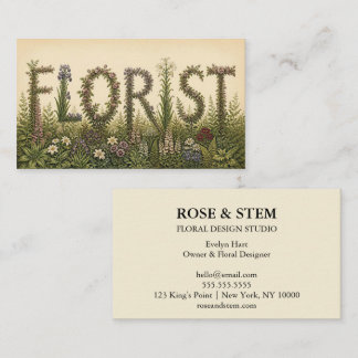 ヴィンテージ ボタニカル FLORIST フラワー 名刺