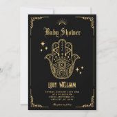 ヴィンテージ ボヘミアンのアートシンボル ベビーシャワー 招待状 (正面)